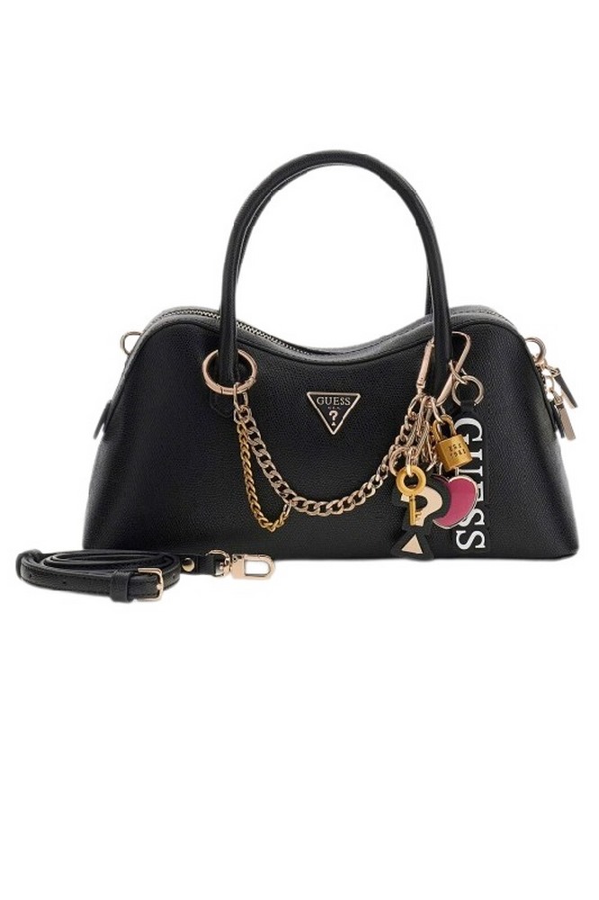 GUESS DAVINA SATCHEL ΤΣΑΝΤΑ ΓΥΝΑΙΚΕΙΑ BLACK