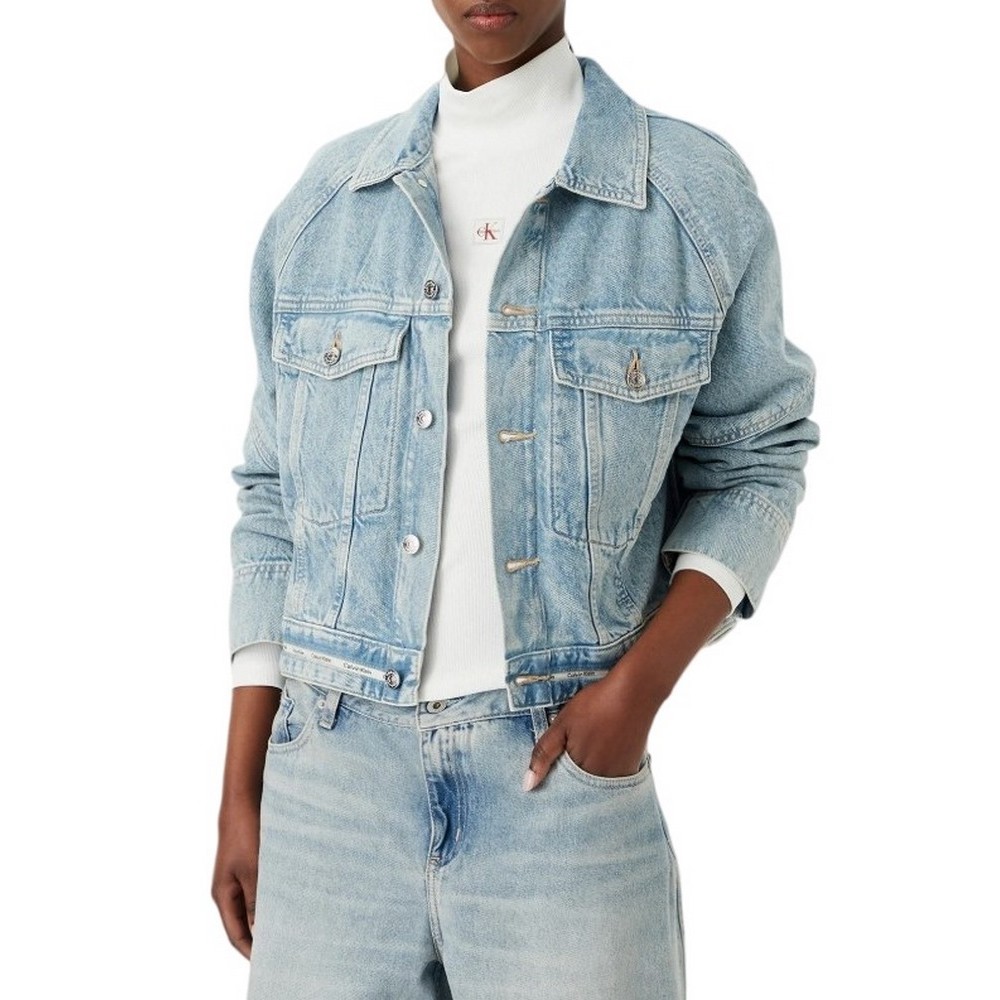 CALVIN KLEIN JEANS BRANDED BOXY DENIM JACKET FRESH ΤΖΙΝ ΜΠΟΥΦΑΝ ΓΥΝΑΙΚΕΙΟ DENIM LIGHT