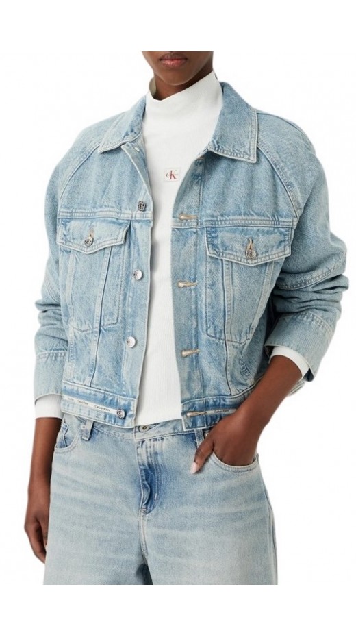 CALVIN KLEIN JEANS BRANDED BOXY DENIM JACKET FRESH ΤΖΙΝ ΜΠΟΥΦΑΝ ΓΥΝΑΙΚΕΙΟ DENIM LIGHT