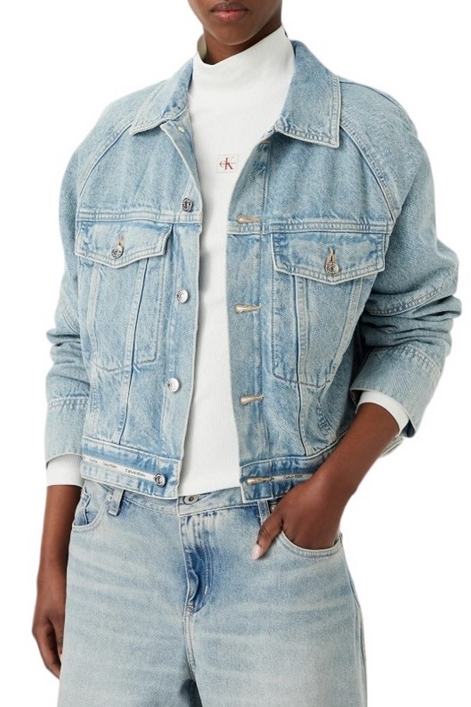 CALVIN KLEIN JEANS BRANDED BOXY DENIM JACKET FRESH ΤΖΙΝ ΜΠΟΥΦΑΝ ΓΥΝΑΙΚΕΙΟ DENIM LIGHT