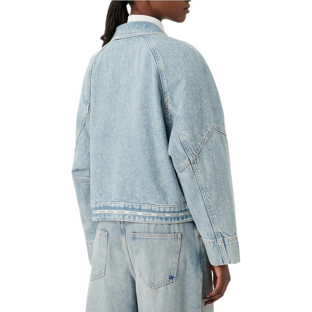 CALVIN KLEIN JEANS BRANDED BOXY DENIM JACKET FRESH ΤΖΙΝ ΜΠΟΥΦΑΝ ΓΥΝΑΙΚΕΙΟ DENIM LIGHT