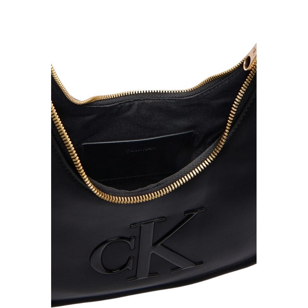 CALVIN KLEIN BOLD SMALL CRESCENT BAG ΤΣΑΝΤΑ ΓΥΝΑΙΚΕΙΑ BLACK