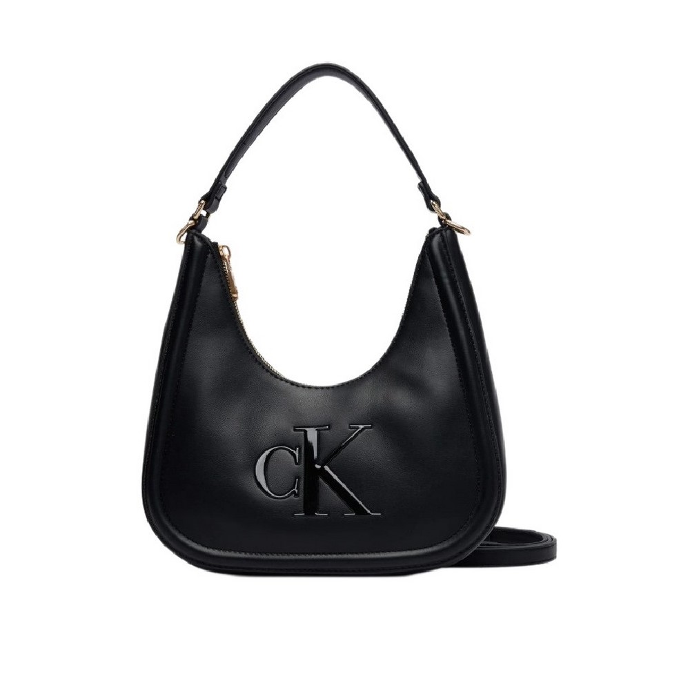 CALVIN KLEIN BOLD SMALL CRESCENT BAG ΤΣΑΝΤΑ ΓΥΝΑΙΚΕΙΑ BLACK