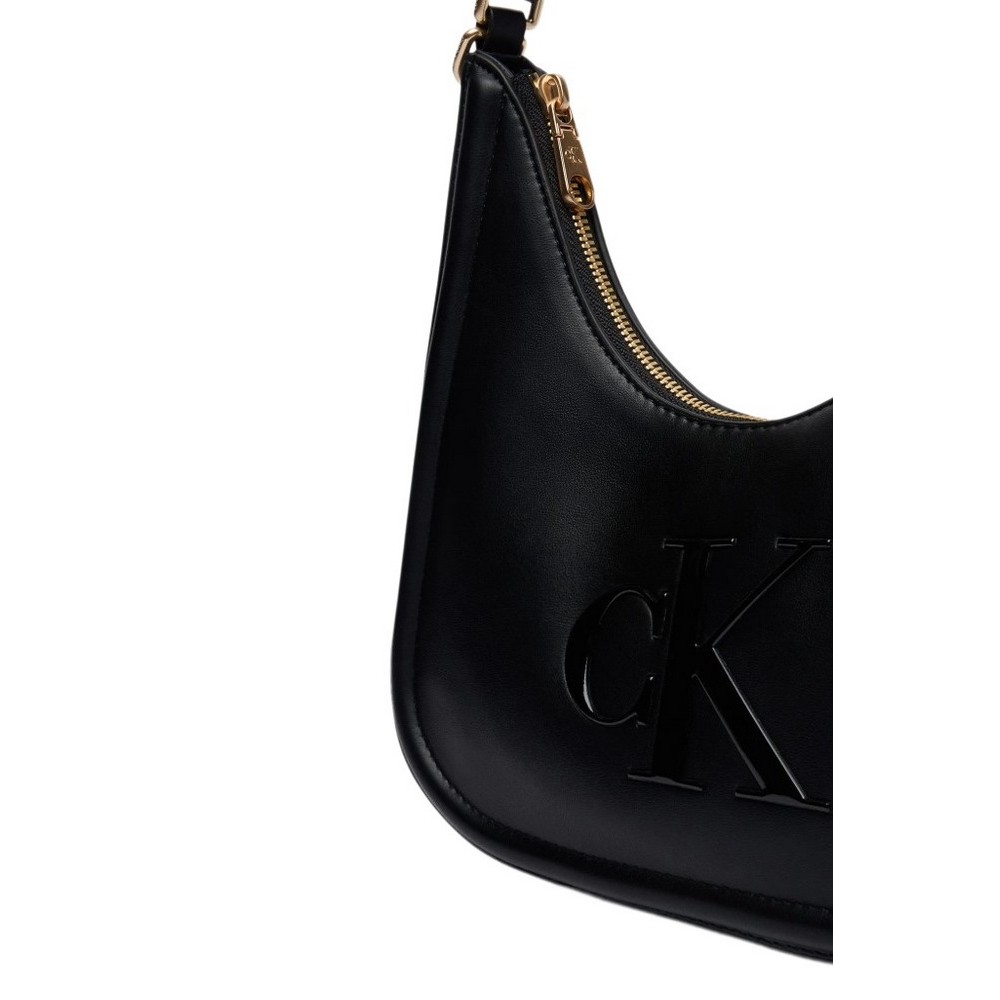 CALVIN KLEIN BOLD SMALL CRESCENT BAG ΤΣΑΝΤΑ ΓΥΝΑΙΚΕΙΑ BLACK