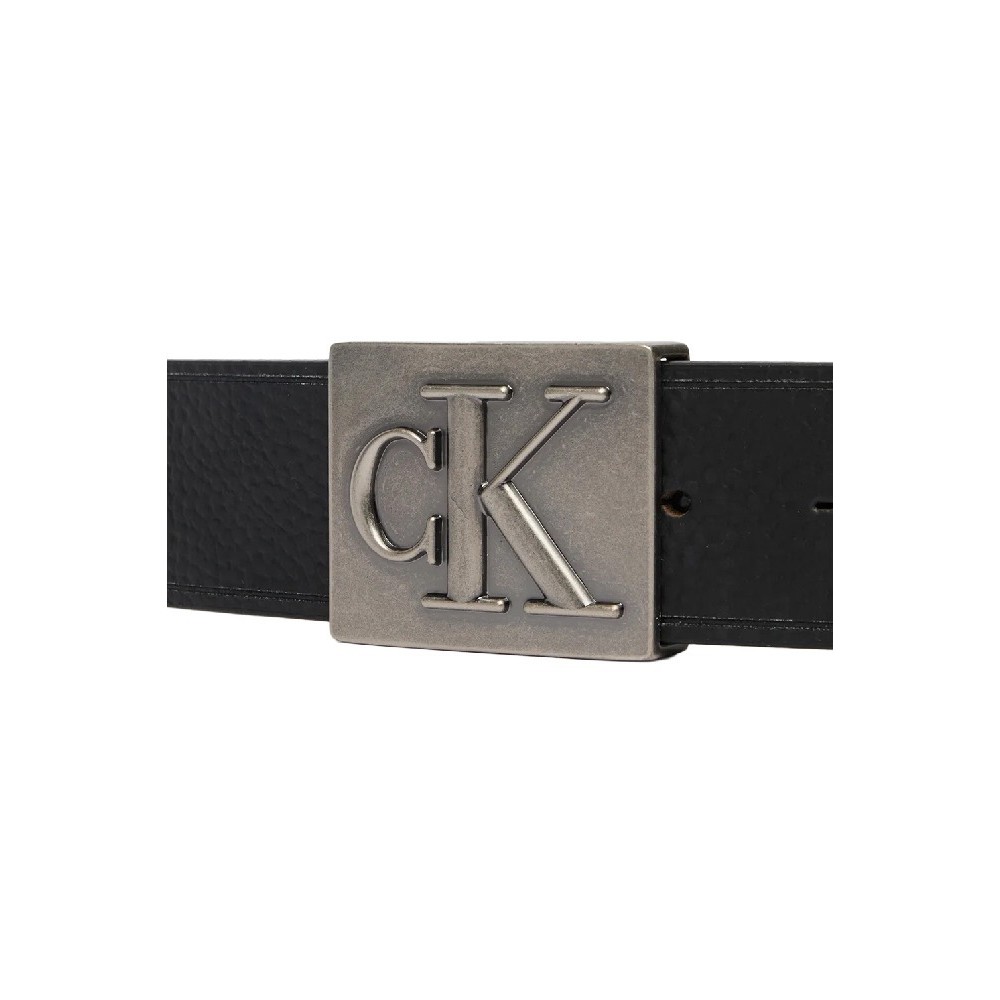 CALVIN KLEIN SSNL MONO PLAQUE 40MM ΖΩΝΗ ΑΝΔΡΙΚΗ BLACK/SILVER