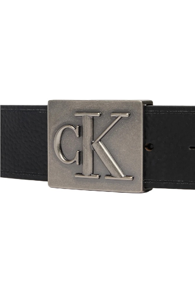 CALVIN KLEIN SSNL MONO PLAQUE 40MM ΖΩΝΗ ΑΝΔΡΙΚΗ BLACK/SILVER