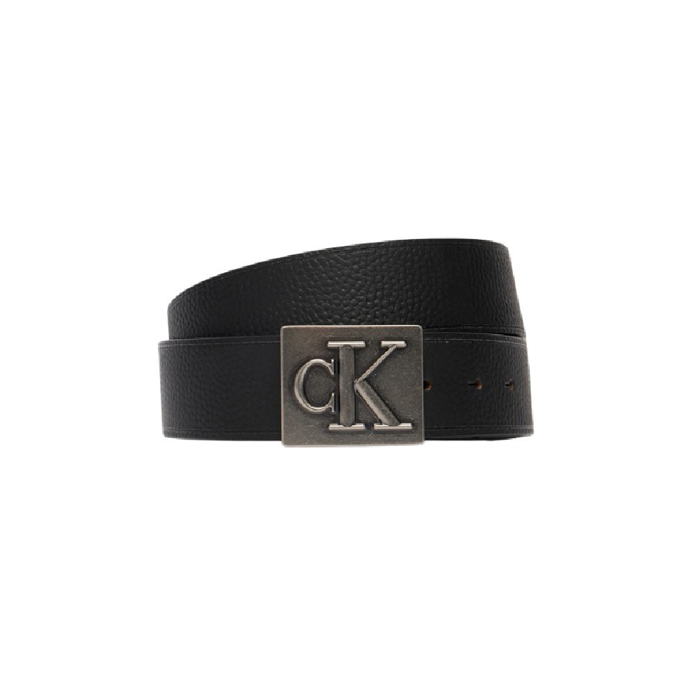 CALVIN KLEIN SSNL MONO PLAQUE 40MM ΖΩΝΗ ΑΝΔΡΙΚΗ BLACK/SILVER
