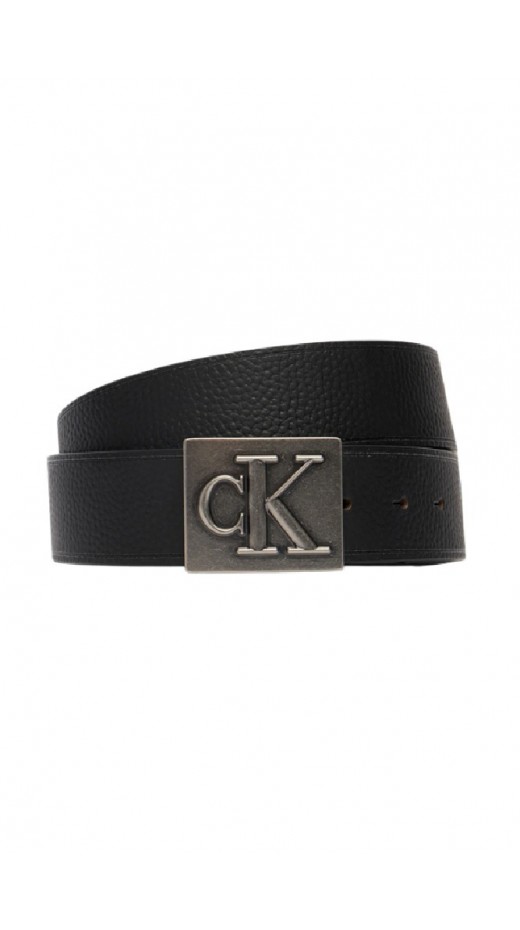 CALVIN KLEIN SSNL MONO PLAQUE 40MM ΖΩΝΗ ΑΝΔΡΙΚΗ BLACK/SILVER