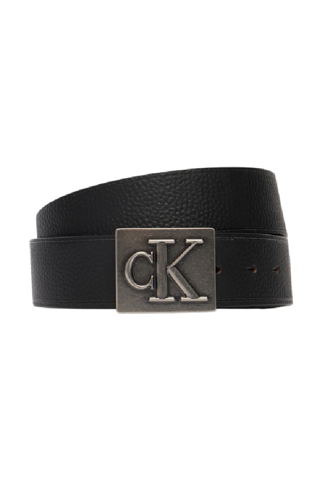 CALVIN KLEIN SSNL MONO PLAQUE 40MM ΖΩΝΗ ΑΝΔΡΙΚΗ BLACK/SILVER