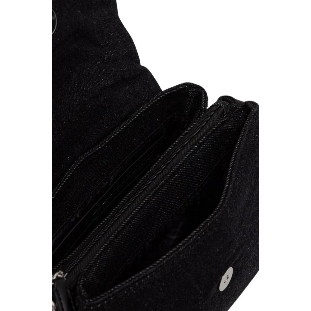 DKNY MILLA SM FLAP CROSSBODY HANDBAG R62EDR45 ΤΣΑΝΤΑ ΓΥΝΑΙΚΕΙΑ BLACK DENIM