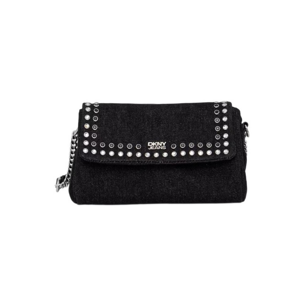 DKNY MILLA SM FLAP CROSSBODY HANDBAG R62EDR45 ΤΣΑΝΤΑ ΓΥΝΑΙΚΕΙΑ BLACK DENIM