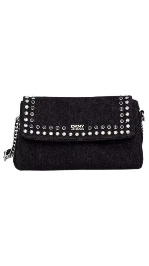 DKNY MILLA SM FLAP CROSSBODY HANDBAG R62EDR45 ΤΣΑΝΤΑ ΓΥΝΑΙΚΕΙΑ BLACK DENIM