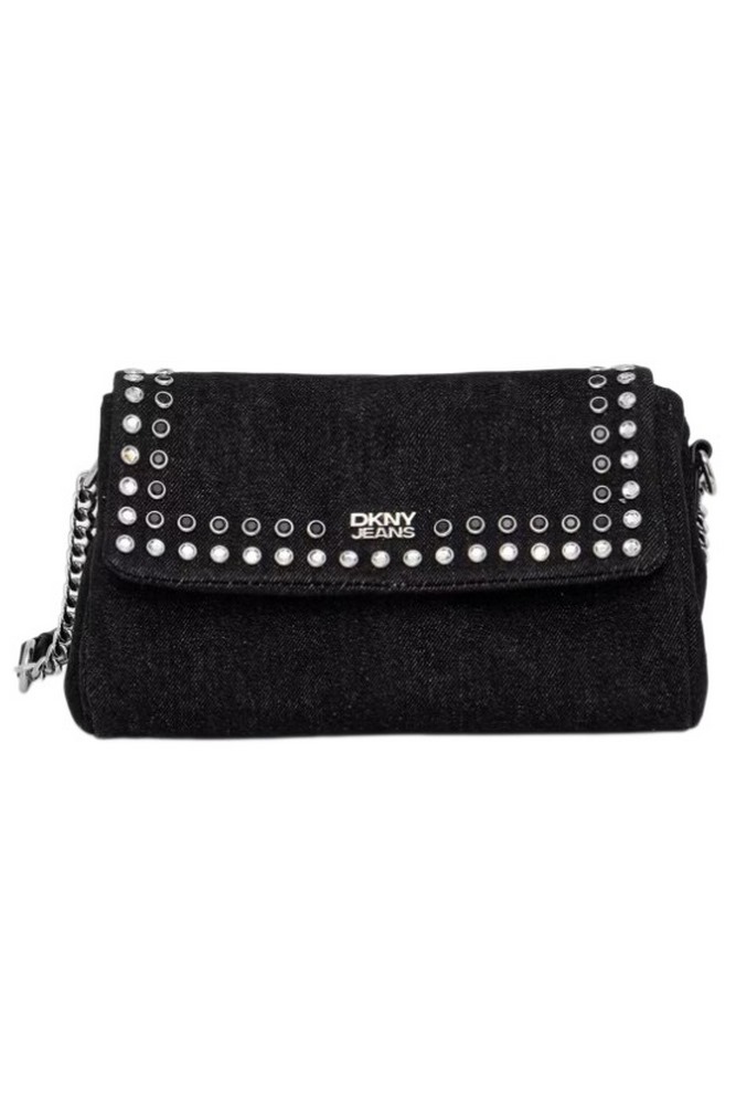 DKNY MILLA SM FLAP CROSSBODY HANDBAG R62EDR45 ΤΣΑΝΤΑ ΓΥΝΑΙΚΕΙΑ BLACK DENIM