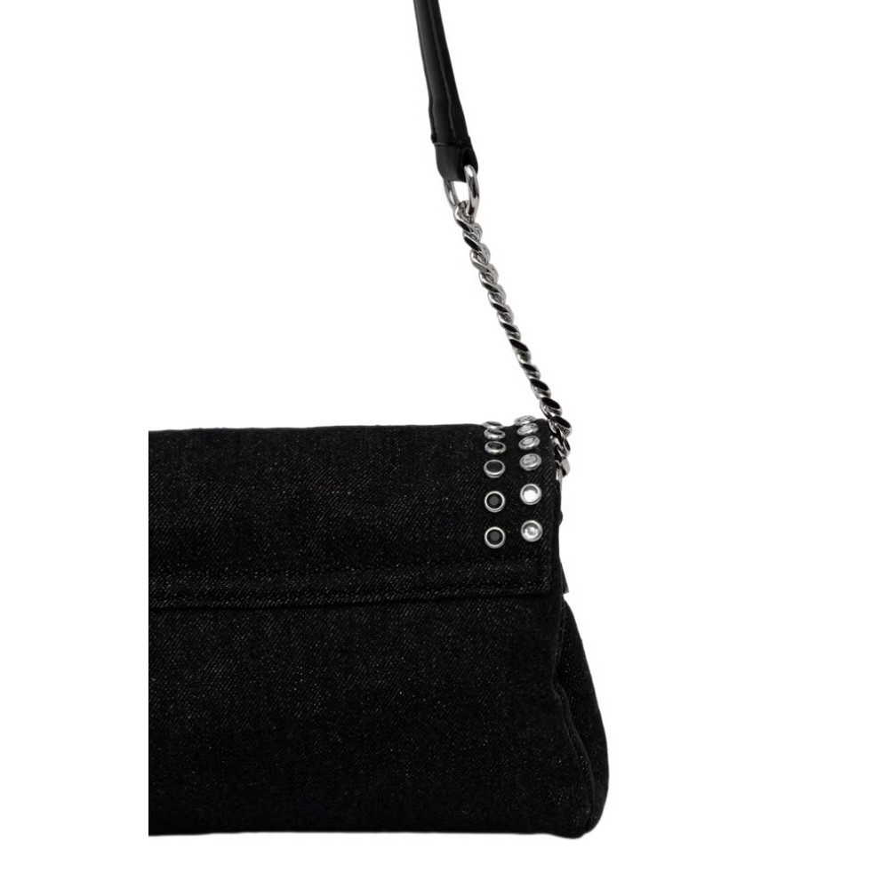 DKNY MILLA SM FLAP CROSSBODY HANDBAG R62EDR45 ΤΣΑΝΤΑ ΓΥΝΑΙΚΕΙΑ BLACK DENIM