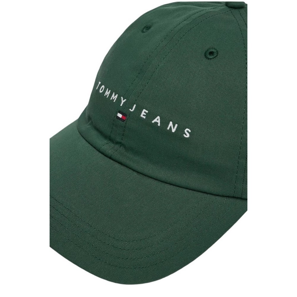 TOMMY JEANS LINEAR LOGO CAP ΚΑΠΕΛΟ ΑΝΔΡΙΚΟ FOREST GREEN