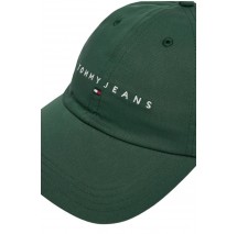 TOMMY JEANS LINEAR LOGO CAP ΚΑΠΕΛΟ ΑΝΔΡΙΚΟ FOREST GREEN