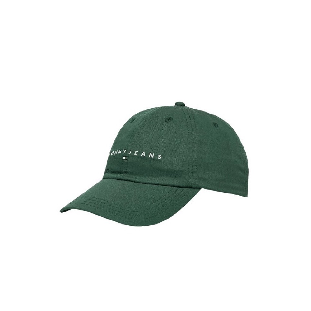 TOMMY JEANS LINEAR LOGO CAP ΚΑΠΕΛΟ ΑΝΔΡΙΚΟ FOREST GREEN