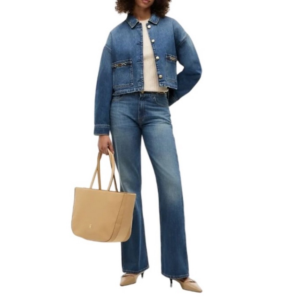 TOMMY HILFIGER LOGOTAPE TOTE ΤΣΑΝΤΑ ΓΥΝΑΙΚΕΙΑ BEIGE