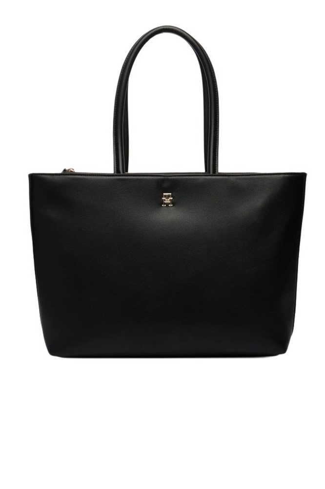 TOMMY HILFIGER LOGOTAPE TOTE ΤΣΑΝΤΑ ΓΥΝΑΙΚΕΙΑ BLACK