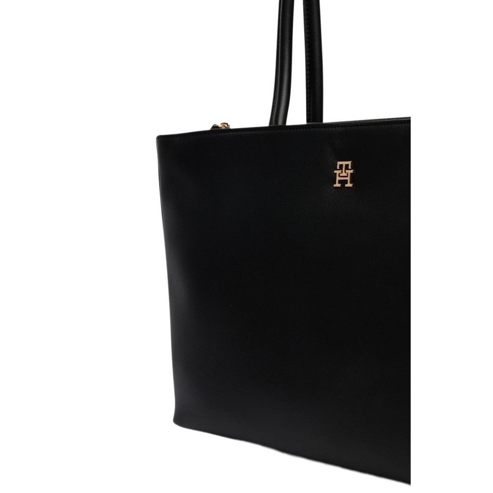 TOMMY HILFIGER LOGOTAPE TOTE ΤΣΑΝΤΑ ΓΥΝΑΙΚΕΙΑ BLACK