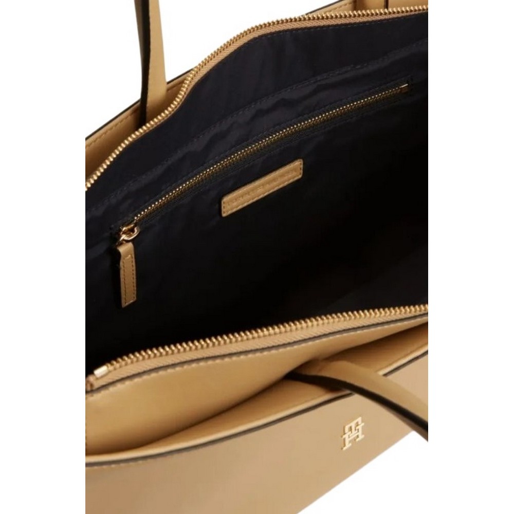 TOMMY HILFIGER LOGOTAPE TOTE ΤΣΑΝΤΑ ΓΥΝΑΙΚΕΙΑ BEIGE