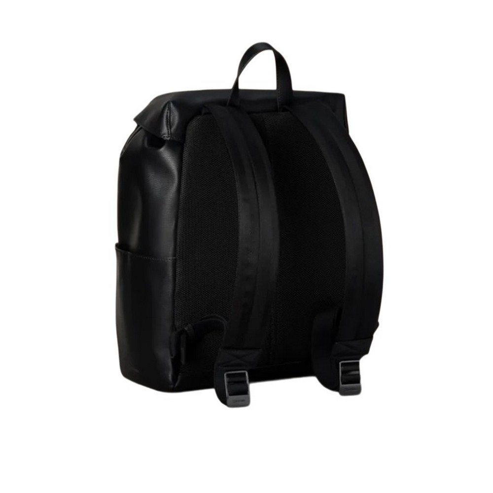 CALVIN KLEIN EMBLEM HW FLAP BACKPACK ΤΣΑΝΤΑ ΑΝΔΡΙΚΗ BLACK
