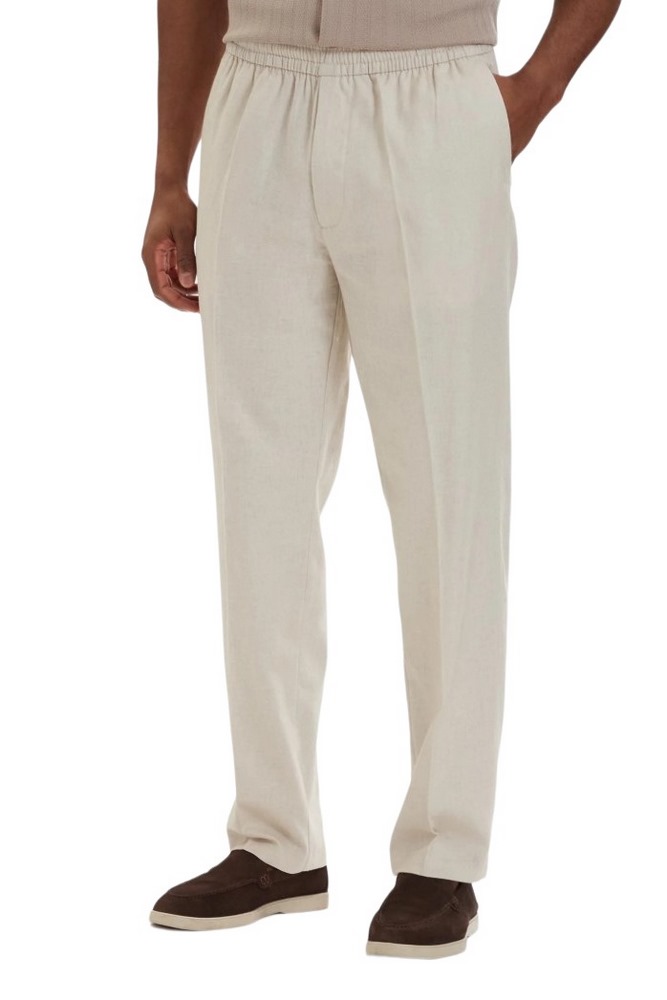 CALVIN KLEIN STRAIGHT LINEN PULL ON PANT ΠΑΝΤΕΛΟΝΙ ΑΝΔΡΙΚΟ SAND