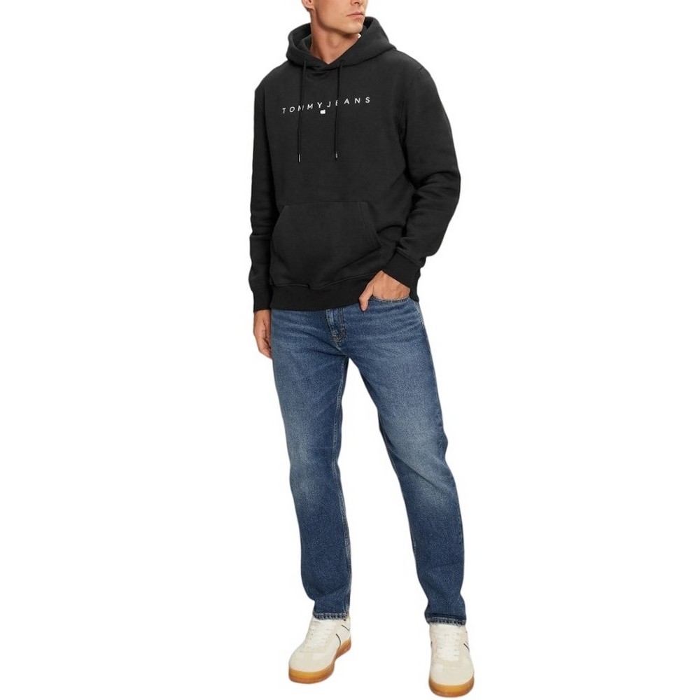 TOMMY JEANS REG LINEAR LOGO HOODIE EXT ΦΟΥΤΕΡ ΑΝΔΡΙΚΟ BLACK