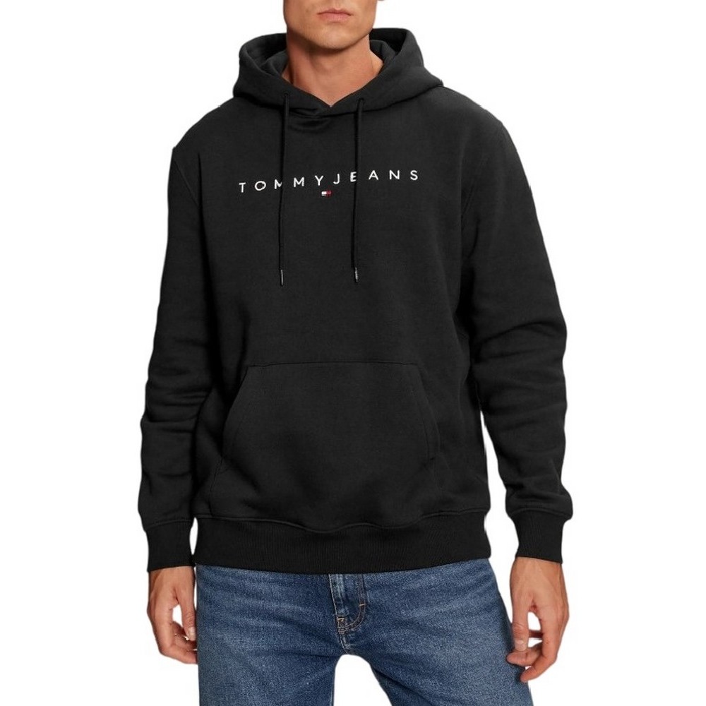 TOMMY JEANS REG LINEAR LOGO HOODIE EXT ΦΟΥΤΕΡ ΑΝΔΡΙΚΟ BLACK