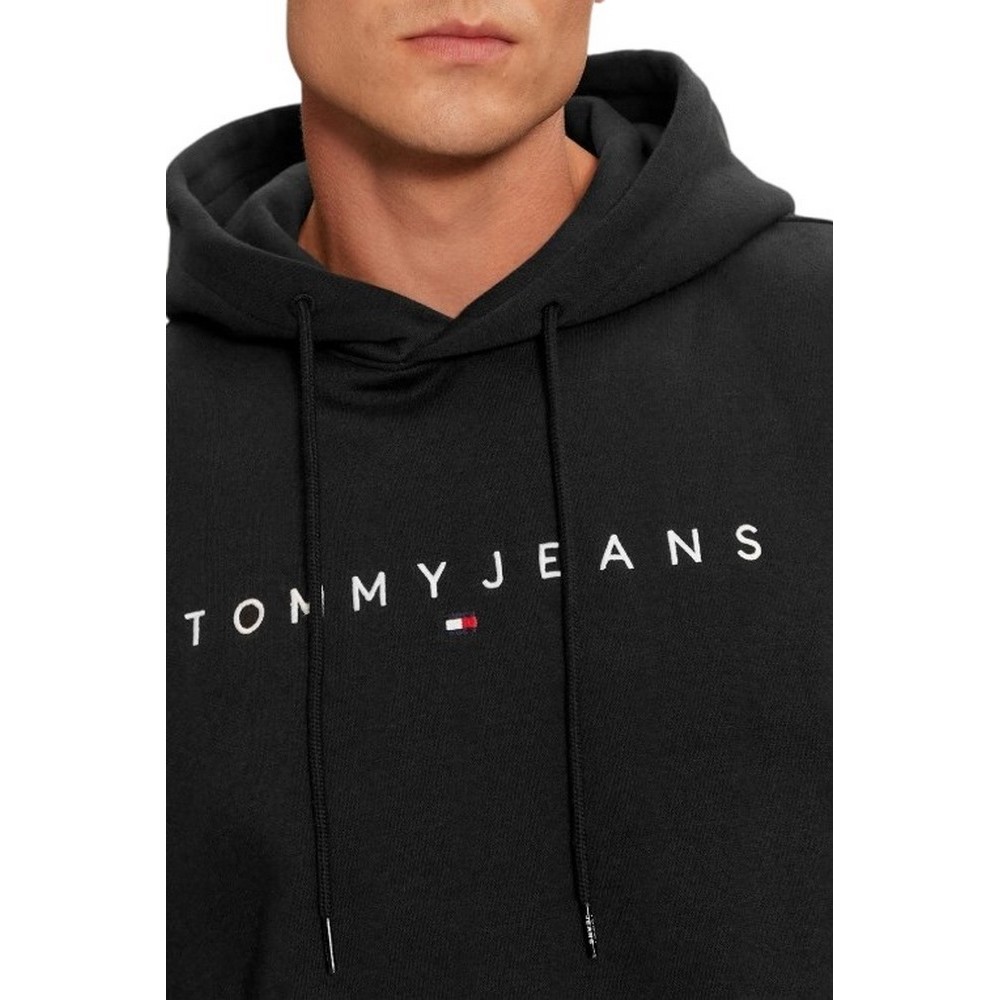TOMMY JEANS REG LINEAR LOGO HOODIE EXT ΦΟΥΤΕΡ ΑΝΔΡΙΚΟ BLACK