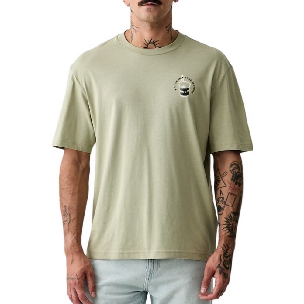HUGO BOSS NUROBOS JERSEY T-SHIRT ΜΠΛΟΥΖΑ ΑΝΔΡΙΚΗ OLIVE