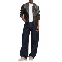 CALVIN KLEIN JEANS CROPPED HOODED FAUX LEATHER JACK ΜΠΟΥΦΑΝ ΓΥΝΑΙΚΕΙΟ BLACK