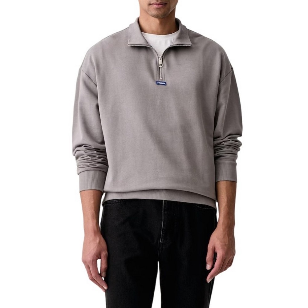 HUGO BOSS NEELER JERSEY SWEATSHIRT ΜΠΛΟΥΖΑ ΦΟΥΤΕΡ ΑΝΔΡΙΚΗ GREY