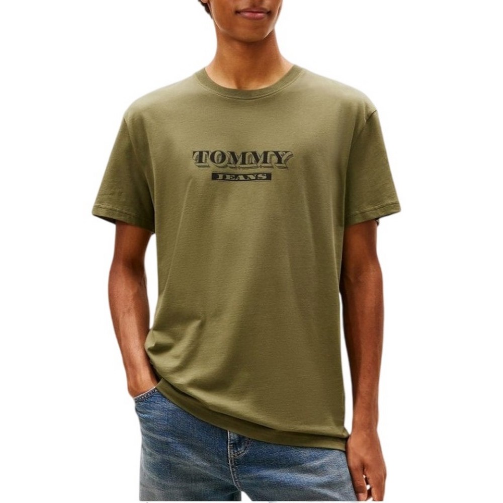 TOMMY JEANS REG BILLS FONT TEE EXT T-SHIRT ΜΠΛΟΥΖΑ ΑΝΔΡΙΚΗ GREEN