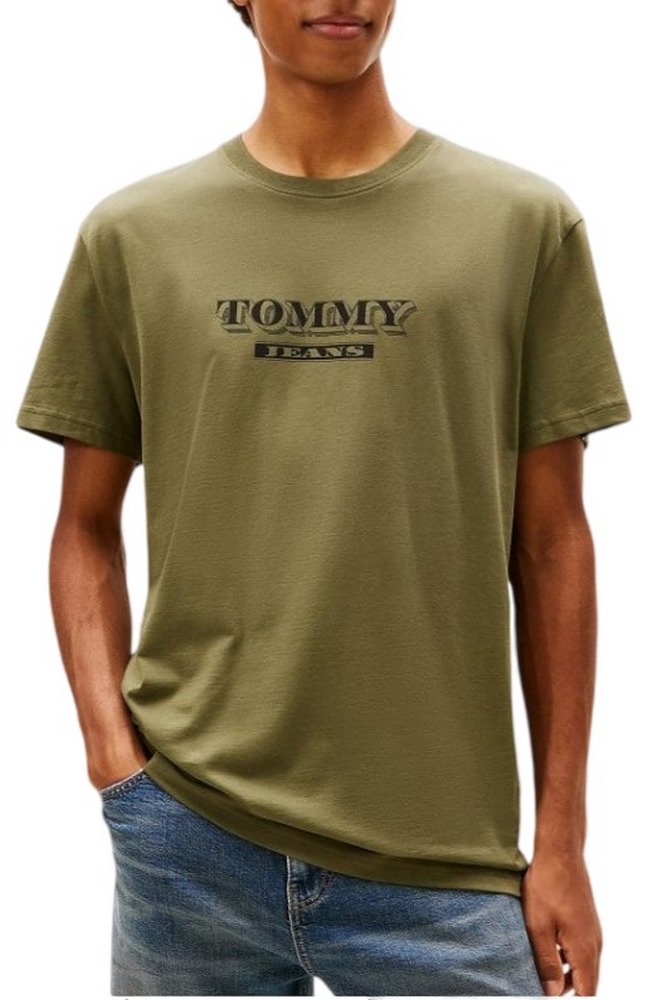 TOMMY JEANS REG BILLS FONT TEE EXT T-SHIRT ΜΠΛΟΥΖΑ ΑΝΔΡΙΚΗ GREEN