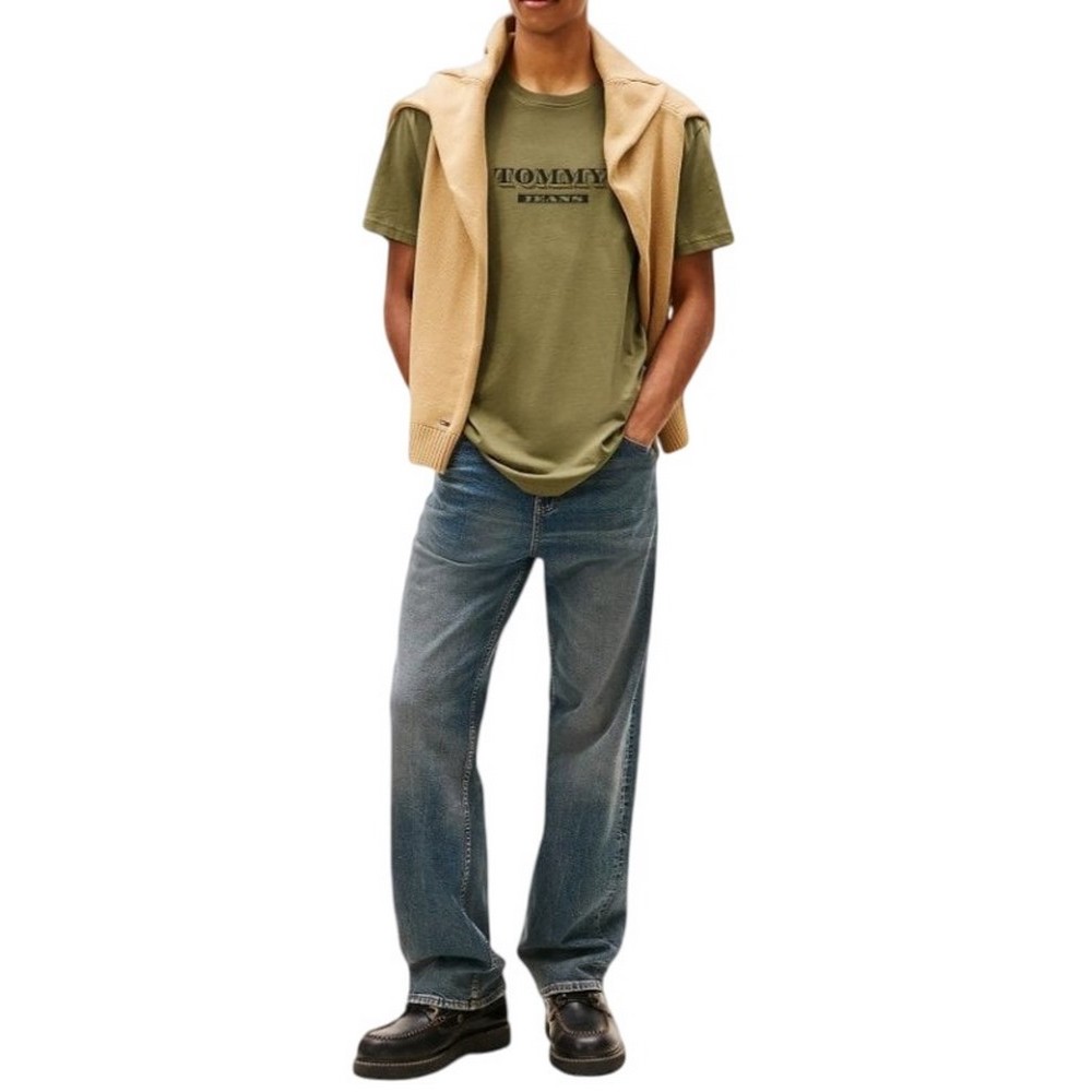 TOMMY JEANS REG BILLS FONT TEE EXT T-SHIRT ΜΠΛΟΥΖΑ ΑΝΔΡΙΚΗ GREEN