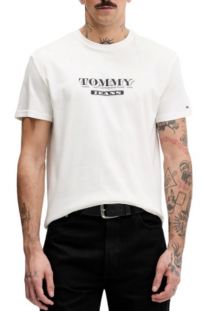 TOMMY JEANS REG BILLS FONT TEE EXT T-SHIRT ΜΠΛΟΥΖΑ ΑΝΔΡΙΚΗ WHITE