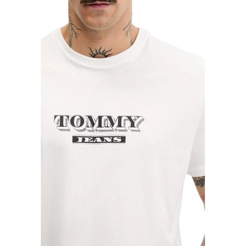 TOMMY JEANS REG BILLS FONT TEE EXT T-SHIRT ΜΠΛΟΥΖΑ ΑΝΔΡΙΚΗ WHITE