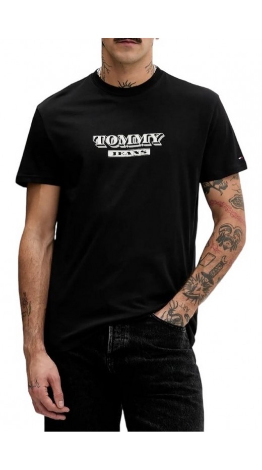 TOMMY JEANS REG BILLS FONT TEE EXT T-SHIRT ΜΠΛΟΥΖΑ ΑΝΔΡΙΚΗ BLACK