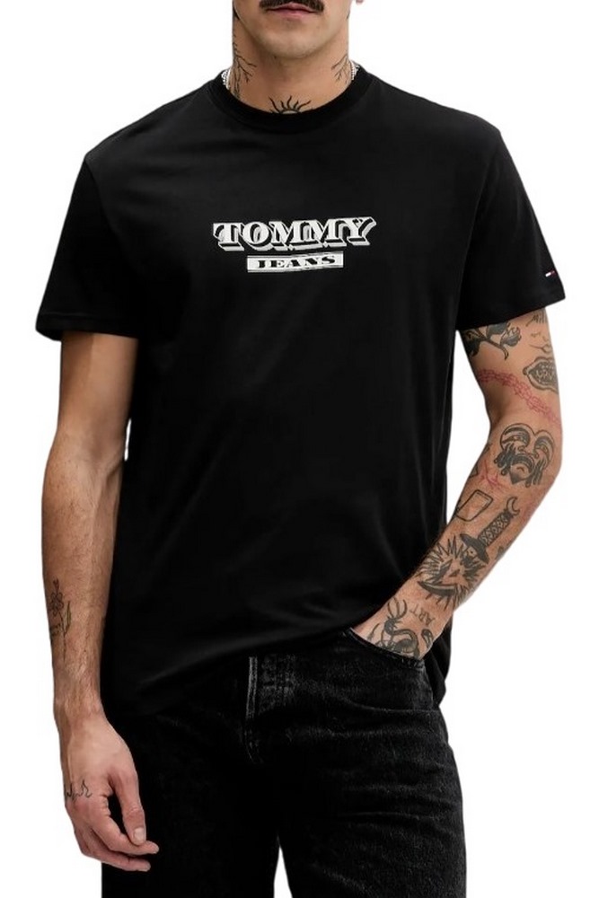 TOMMY JEANS REG BILLS FONT TEE EXT T-SHIRT ΜΠΛΟΥΖΑ ΑΝΔΡΙΚΗ BLACK