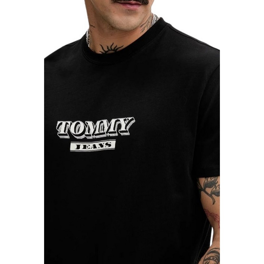 TOMMY JEANS REG BILLS FONT TEE EXT T-SHIRT ΜΠΛΟΥΖΑ ΑΝΔΡΙΚΗ BLACK