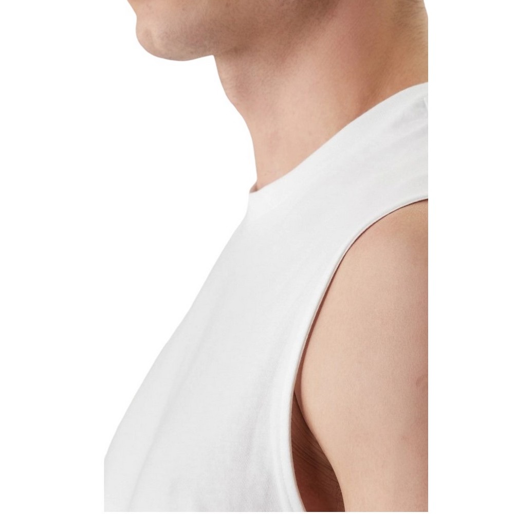 CALVIN KLEIN JEANS 30S JERSEY BADGE MUSCLE TANK T-SHIRT ΑΜΑΝΙΚΗ ΜΠΛΟΥΖΑ ΑΝΔΡΙΚΗ BRIGHT WHITE