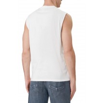 CALVIN KLEIN JEANS 30S JERSEY BADGE MUSCLE TANK T-SHIRT ΑΜΑΝΙΚΗ ΜΠΛΟΥΖΑ ΑΝΔΡΙΚΗ BRIGHT WHITE