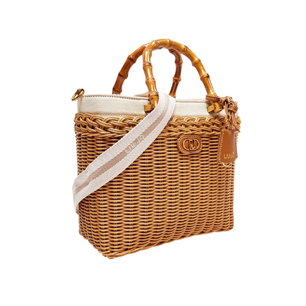 LIU JO SUMMER TOTE BAG AA6216A0004 ΤΣΑΝΤΑ ΓΥΝΑΙΚΕΙΑ NATURAL