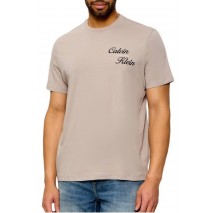 CALVIN KLEIN JEANS 30s EU CALVIN KLEIN RESRT GRA T-SHIRT ΜΠΛΟΥΖΑ ΑΝΔΡΙΚΗ BEIGE