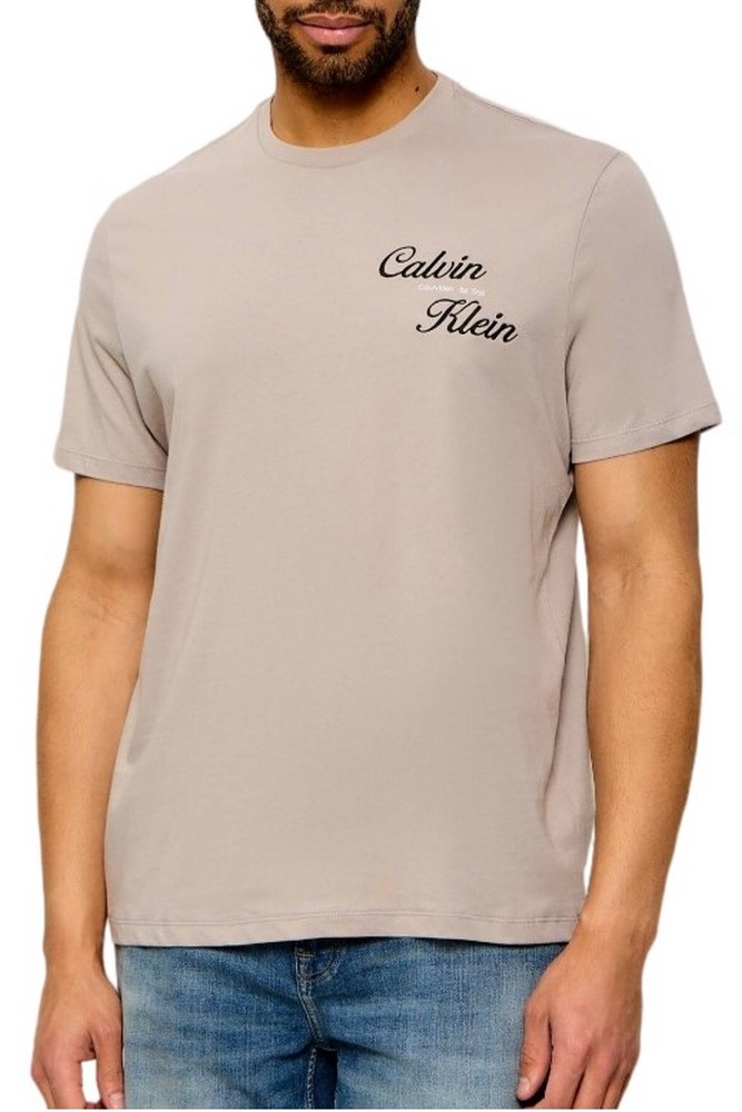CALVIN KLEIN JEANS 30s EU CALVIN KLEIN RESRT GRA T-SHIRT ΜΠΛΟΥΖΑ ΑΝΔΡΙΚΗ BEIGE