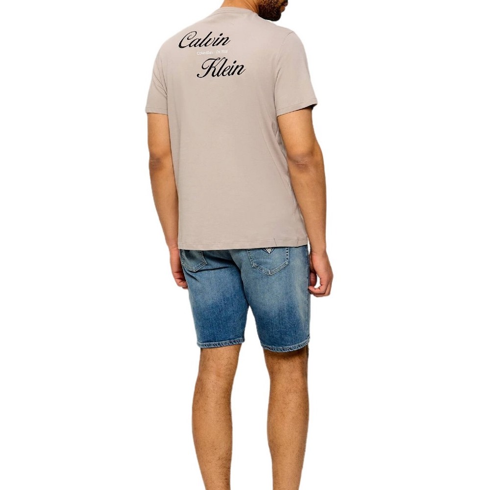 CALVIN KLEIN JEANS 30s EU CALVIN KLEIN RESRT GRA T-SHIRT ΜΠΛΟΥΖΑ ΑΝΔΡΙΚΗ BEIGE