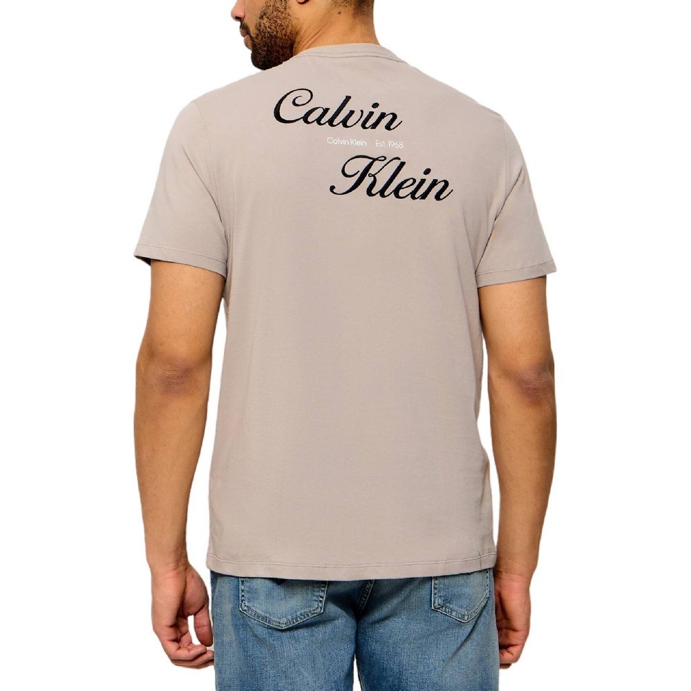 CALVIN KLEIN JEANS 30s EU CALVIN KLEIN RESRT GRA T-SHIRT ΜΠΛΟΥΖΑ ΑΝΔΡΙΚΗ BEIGE