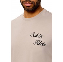 CALVIN KLEIN JEANS 30s EU CALVIN KLEIN RESRT GRA T-SHIRT ΜΠΛΟΥΖΑ ΑΝΔΡΙΚΗ BEIGE