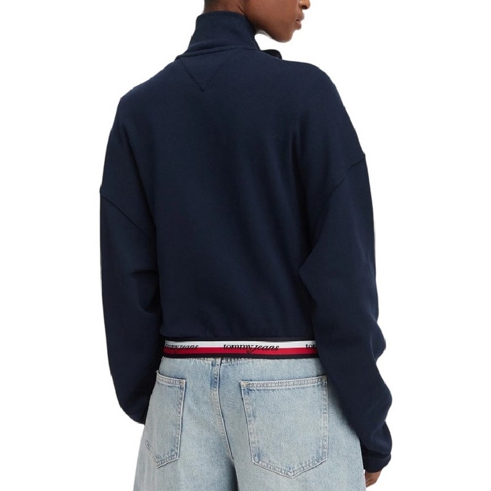 TOMMY JEANS BXY 1/4 ZIP TAPE ΦΟΥΤΕΡ ΜΠΛΟΥΖΑ ΓΥΝΑΙΚΕΙΑ NAVY